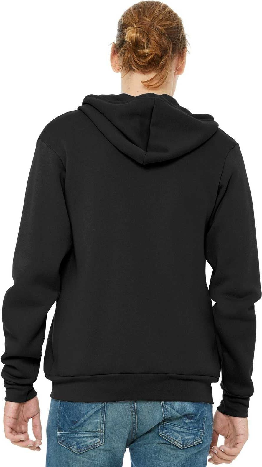 Bella + Canvas 3739 Unisex Sponge Fleece Full-zip Hoodie - Dtg Black