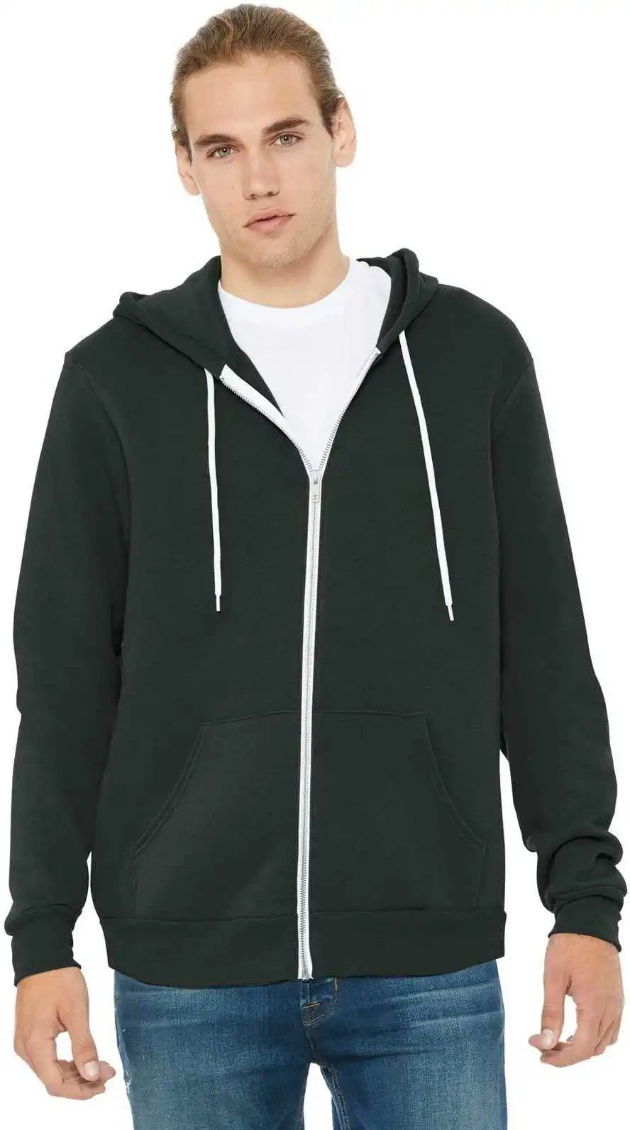 Bella + Canvas 3739 Unisex Sponge Fleece Full-zip Hoodie - Dtg Dark Gray