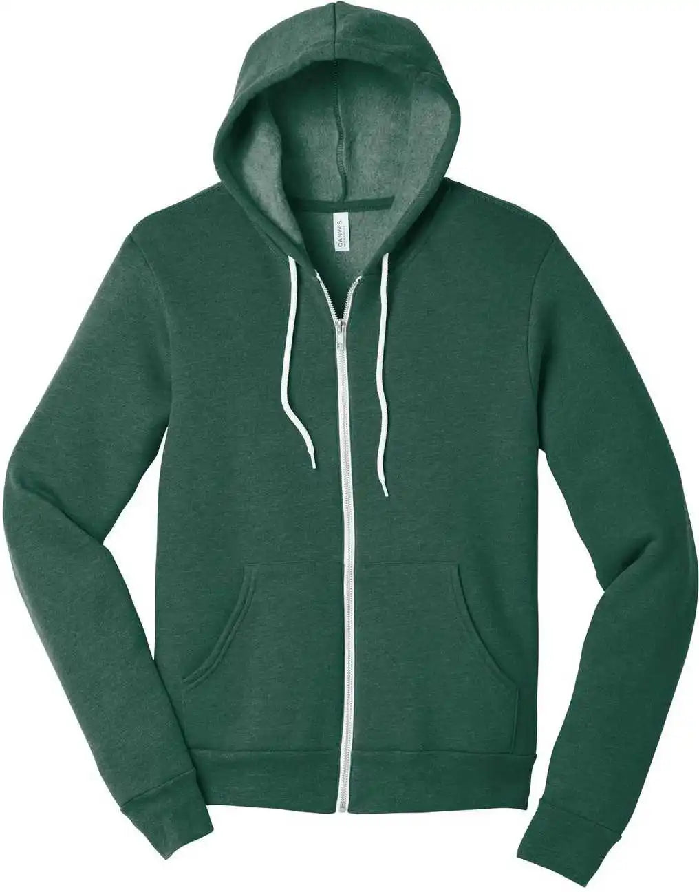 Bella + Canvas 3739 Unisex Sponge Fleece Full Zip Hoodie Heather Forest