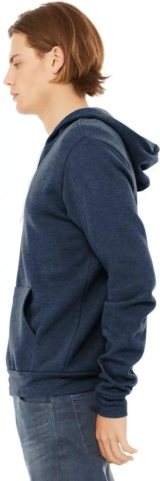 Bella + Canvas 3739 Unisex Sponge Fleece Full-zip Hoodie - Heather Navy