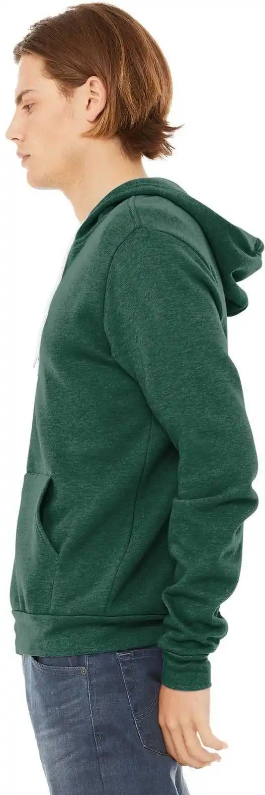 Bella + Canvas 3739 Unisex Sponge Fleece Full Zip Hoodie Heather Forest