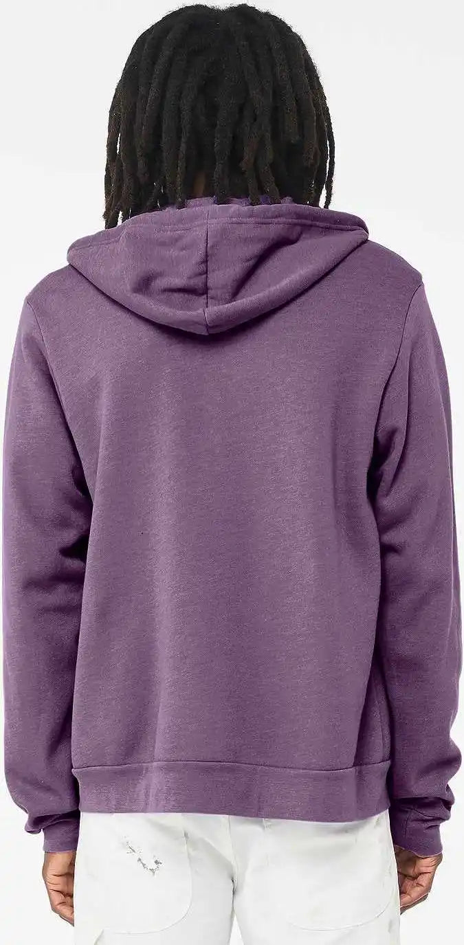 Bella + Canvas 3739 Unisex Sponge Fleece Full-zip Hoodie - Heather Team Purple