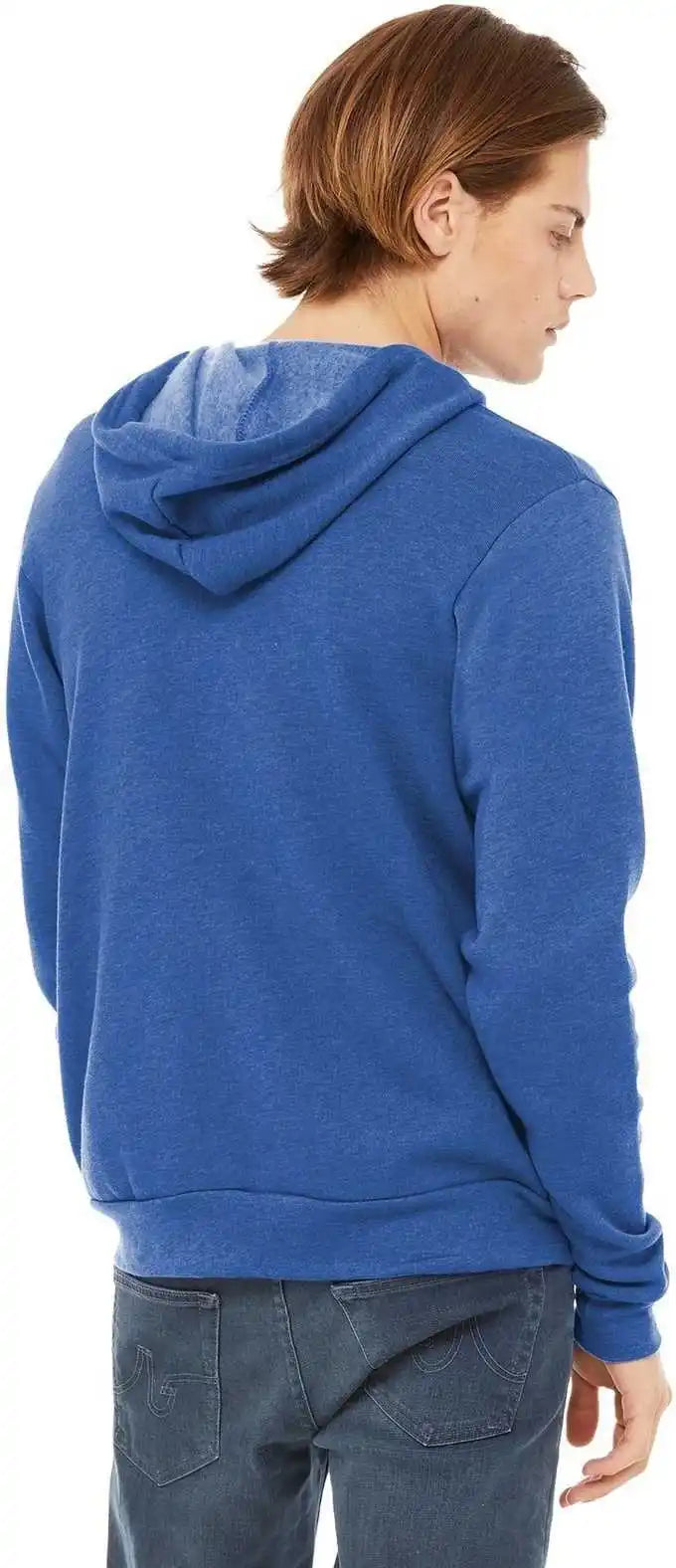 Bella + Canvas 3739 Unisex Sponge Fleece Full Zip Hoodie Heather True Royal