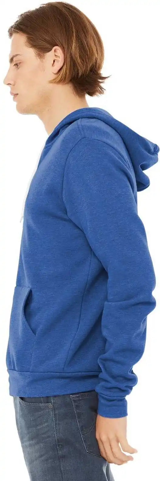 Bella + Canvas 3739 Unisex Sponge Fleece Full Zip Hoodie Heather True Royal