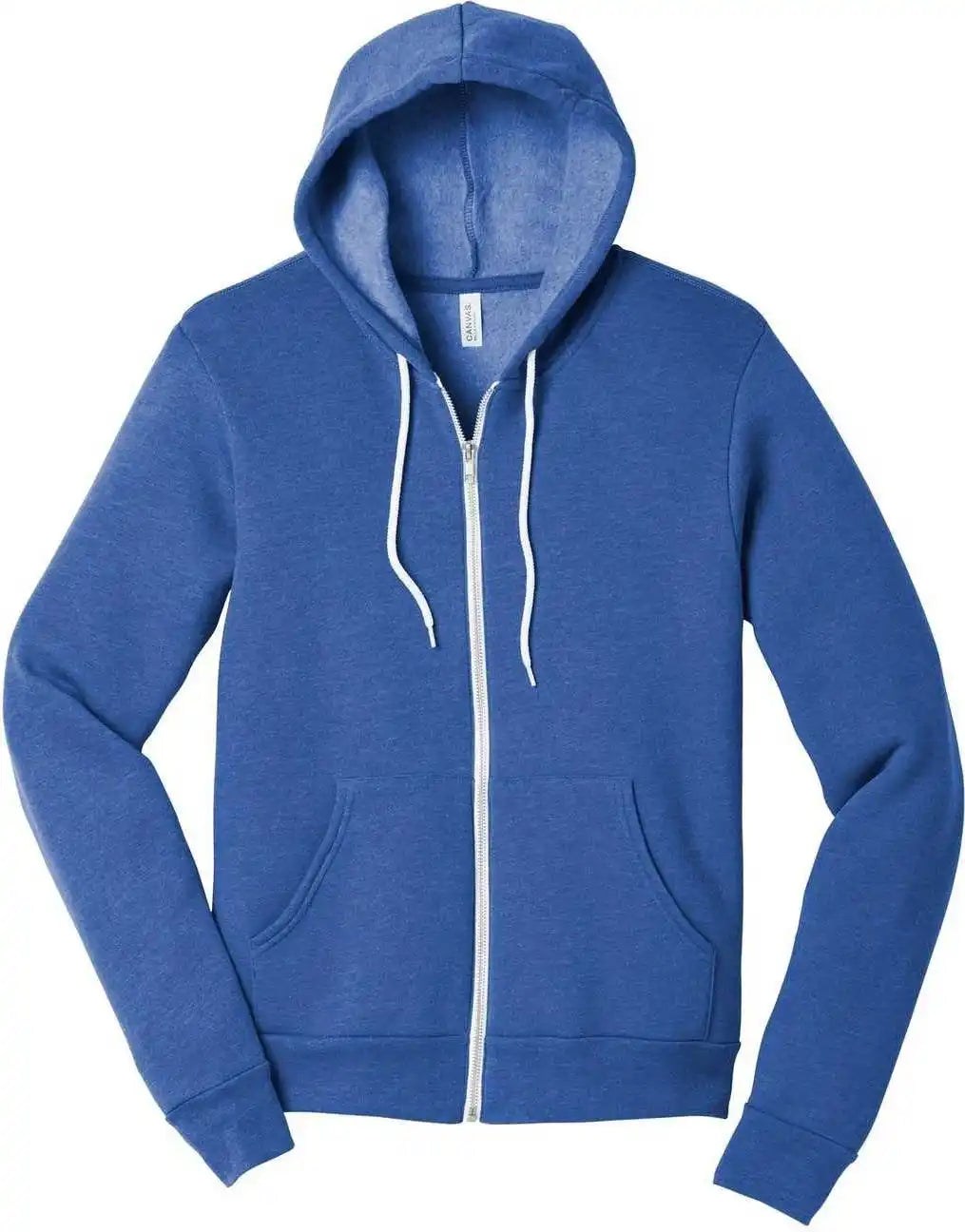 Bella + Canvas 3739 Unisex Sponge Fleece Full Zip Hoodie Heather True Royal