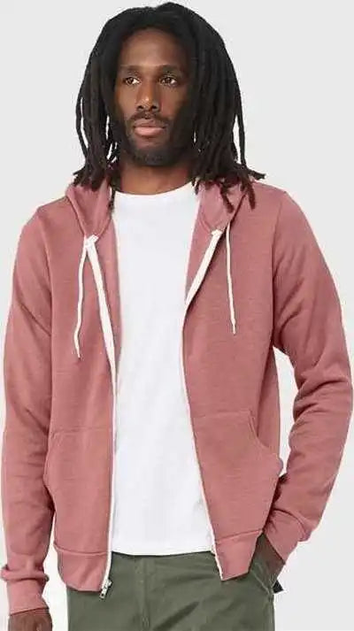 Bella + Canvas 3739 Unisex Sponge Fleece Full-zip Hoodie - Heather Mauve