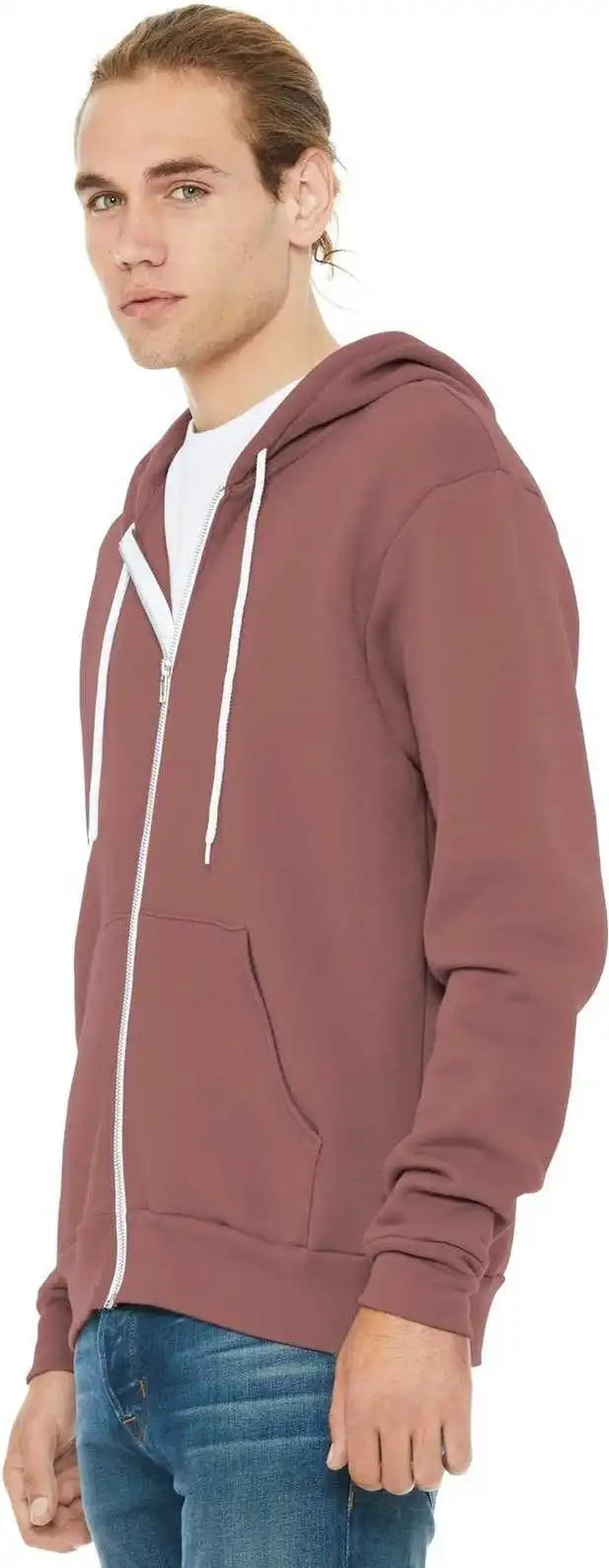 Bella + Canvas 3739 Unisex Sponge Fleece Full Zip Hoodie Mauve