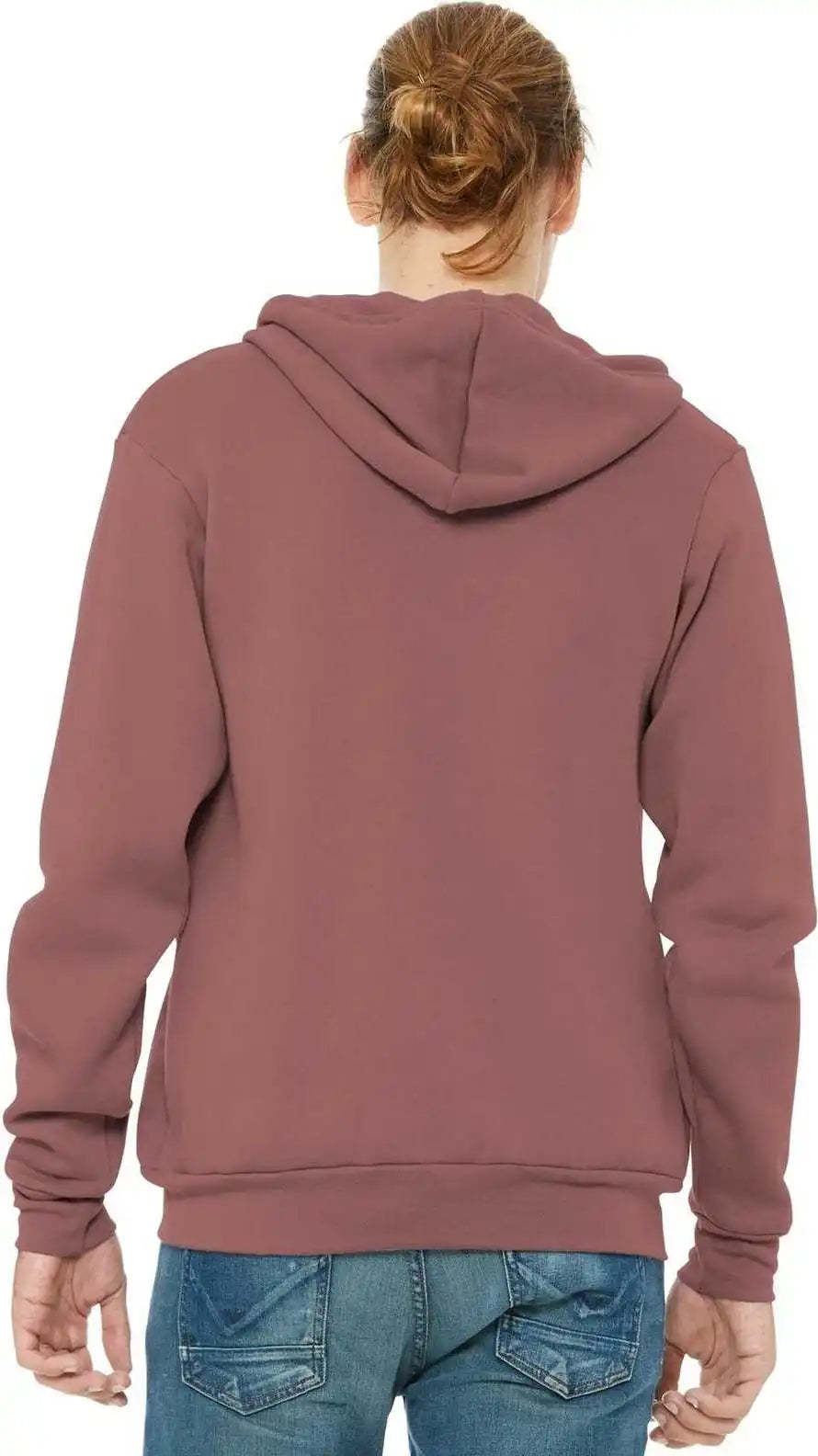 Bella + Canvas 3739 Unisex Sponge Fleece Full Zip Hoodie Mauve