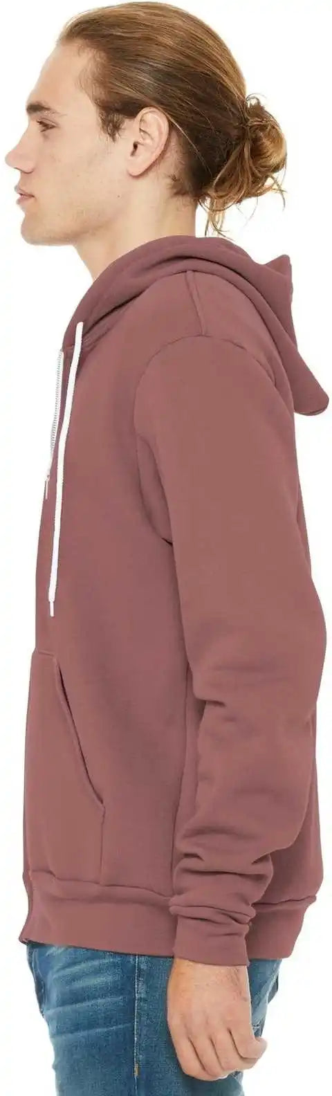 Bella + Canvas 3739 Unisex Sponge Fleece Full Zip Hoodie Mauve