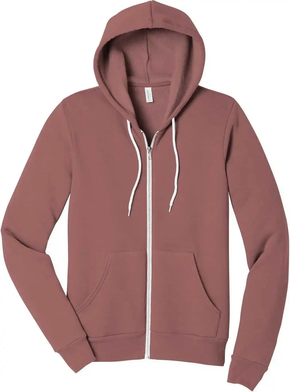Bella + Canvas 3739 Unisex Sponge Fleece Full Zip Hoodie Mauve
