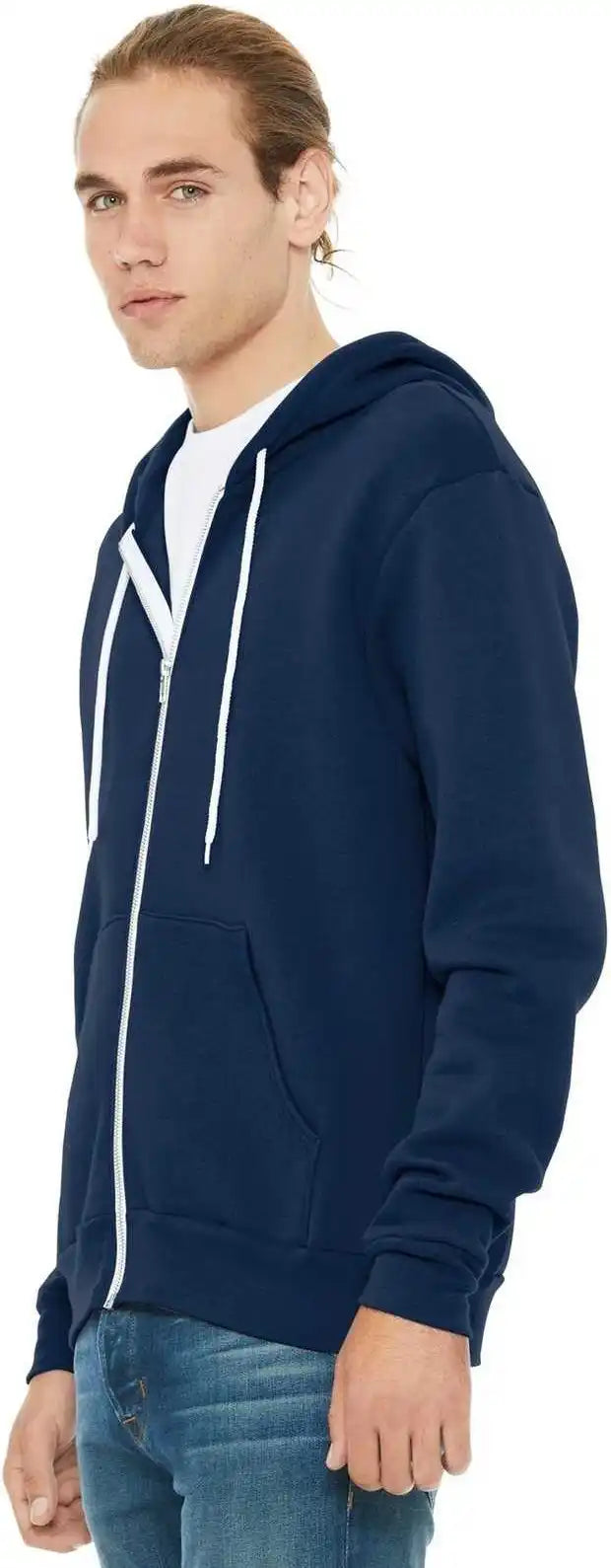 Bella + Canvas 3739 Unisex Sponge Fleece Full Zip Hoodie Navy