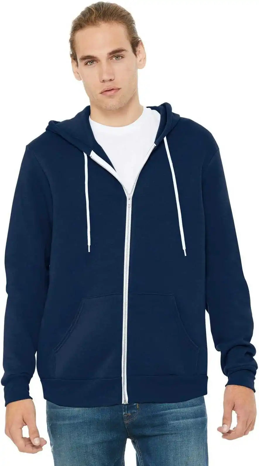 Bella + Canvas 3739 Unisex Sponge Fleece Full Zip Hoodie Navy