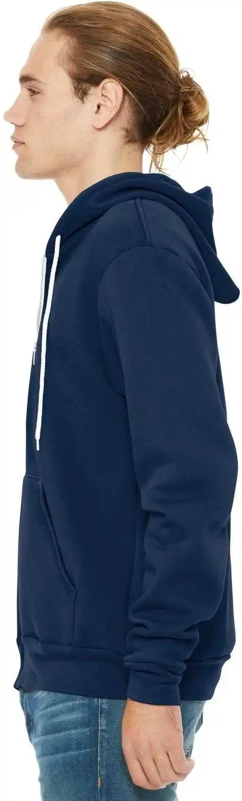 Bella + Canvas 3739 Unisex Sponge Fleece Full Zip Hoodie Navy