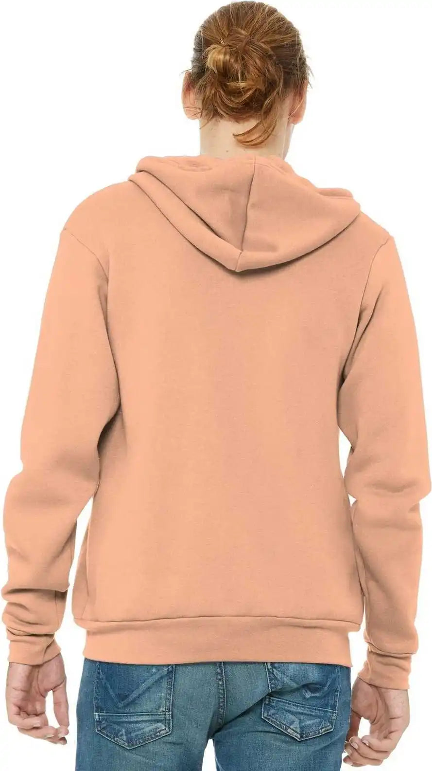 Bella + Canvas 3739 Unisex Sponge Fleece Full Zip Hoodie Peach