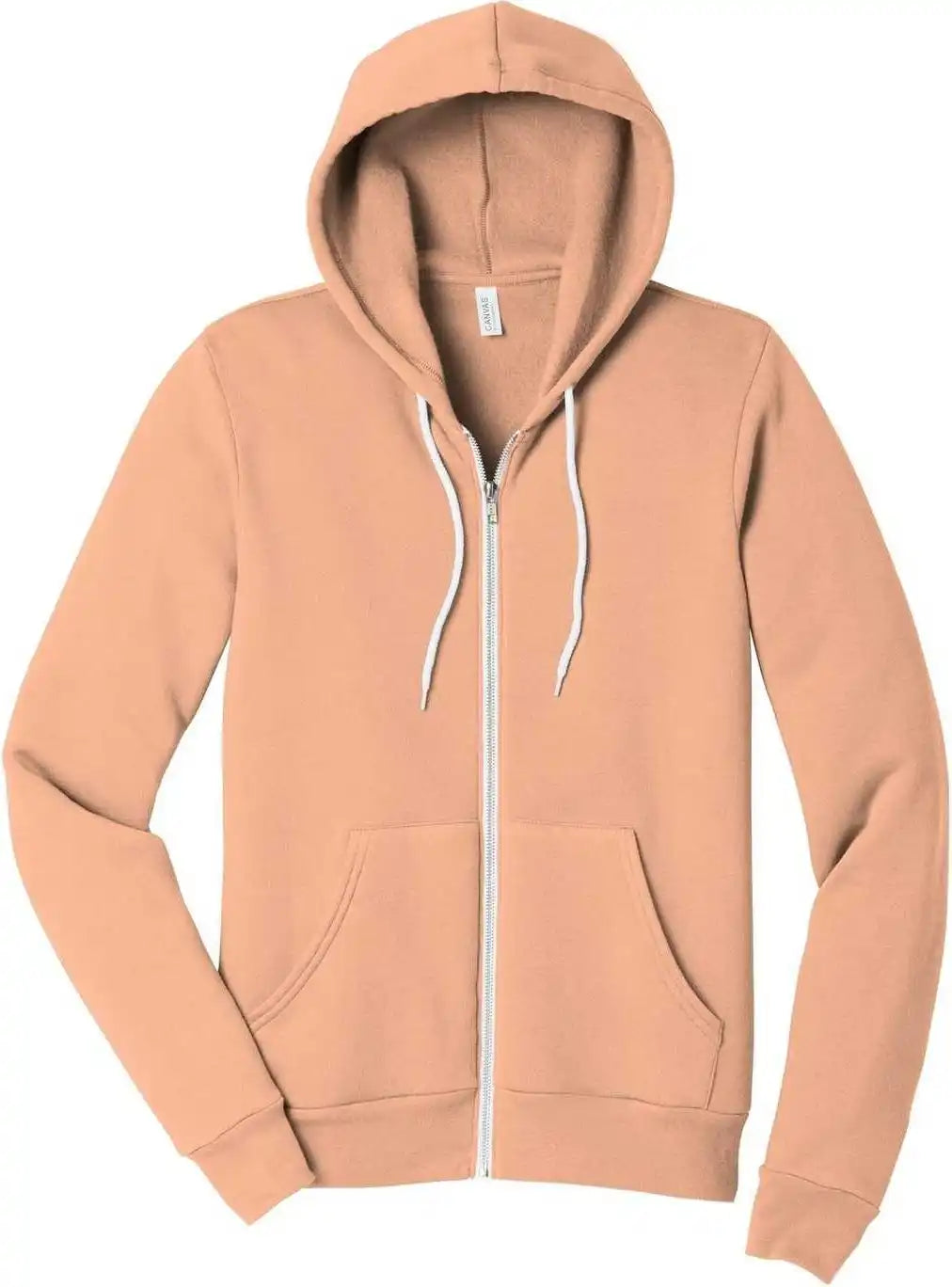 Bella + Canvas 3739 Unisex Sponge Fleece Full-zip Hoodie - Peach