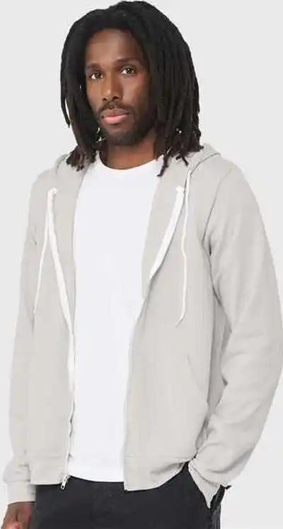 Bella + Canvas 3739 Unisex Sponge Fleece Full Zip Hoodie Silver