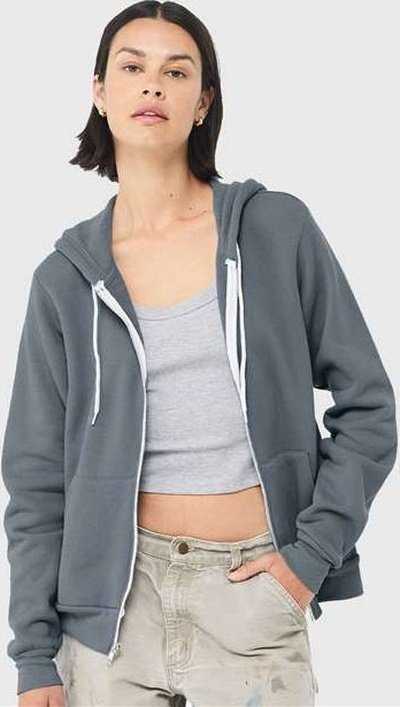 Bella + Canvas 3739 Unisex Sponge Fleece Full-zip Hoodie - Steel Blue