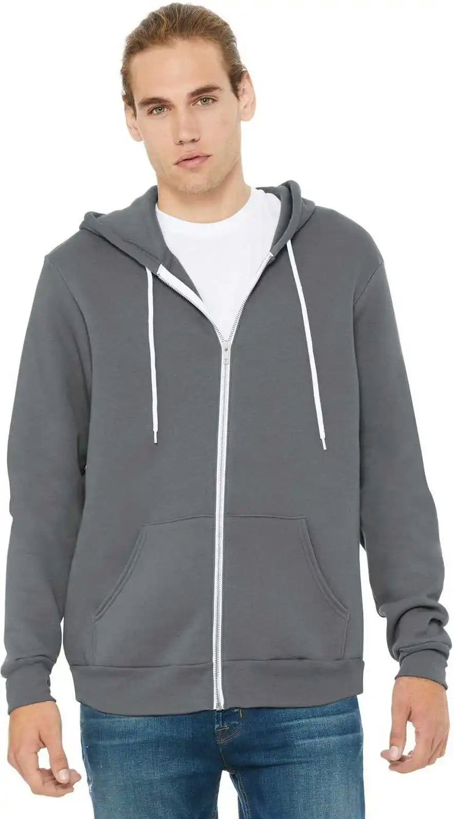 Bella + Canvas 3739 Unisex Sponge Fleece Full-zip Hoodie - Storm