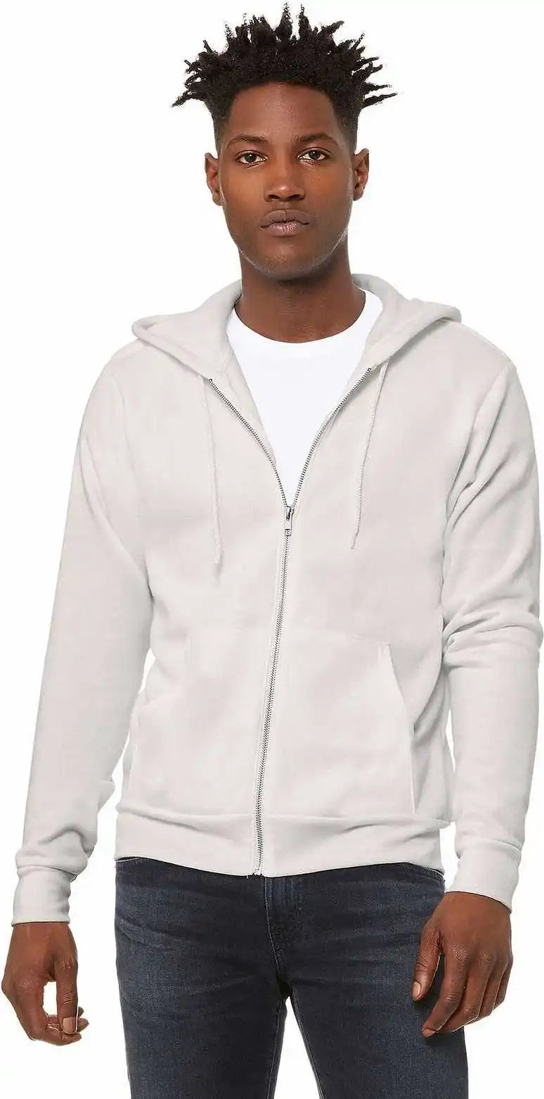 Bella + Canvas 3739 Unisex Sponge Fleece Full Zip Hoodie Vintage White