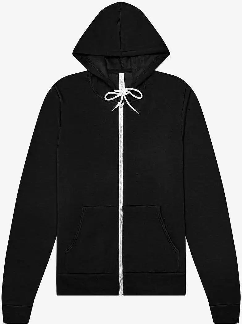 Bella + Canvas 3739 Unisex Sponge Fleece Full Zip Hoodie Vintage Black