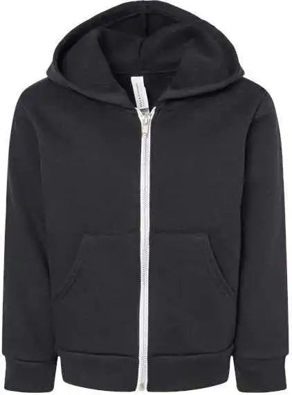 Bella + Canvas 3739t Toddler Sponge Fleece Full Zip Hoodie Black