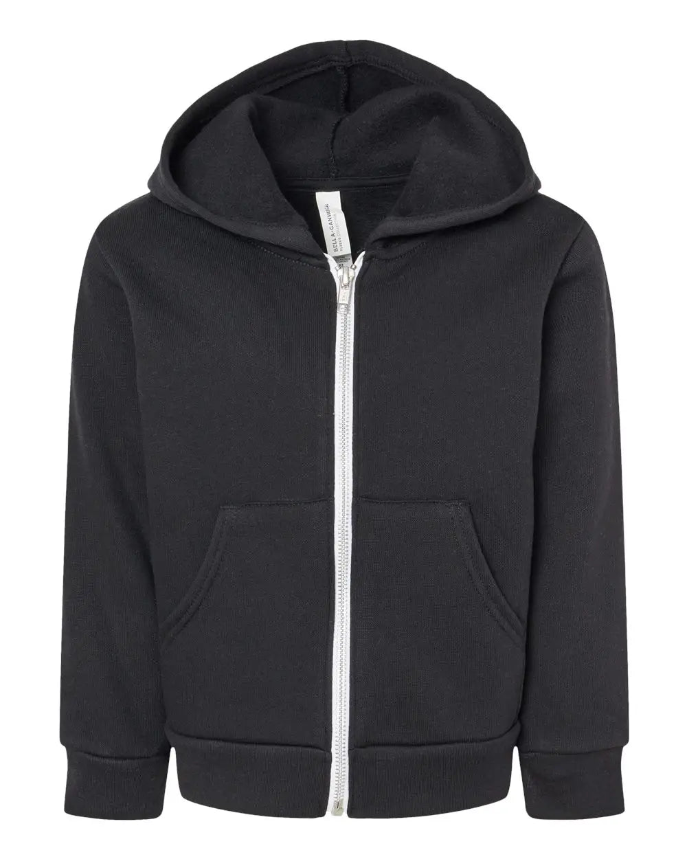 Bella + Canvas 3739t Toddler Sponge Fleece Full-zip Hoodie - Black - 4t