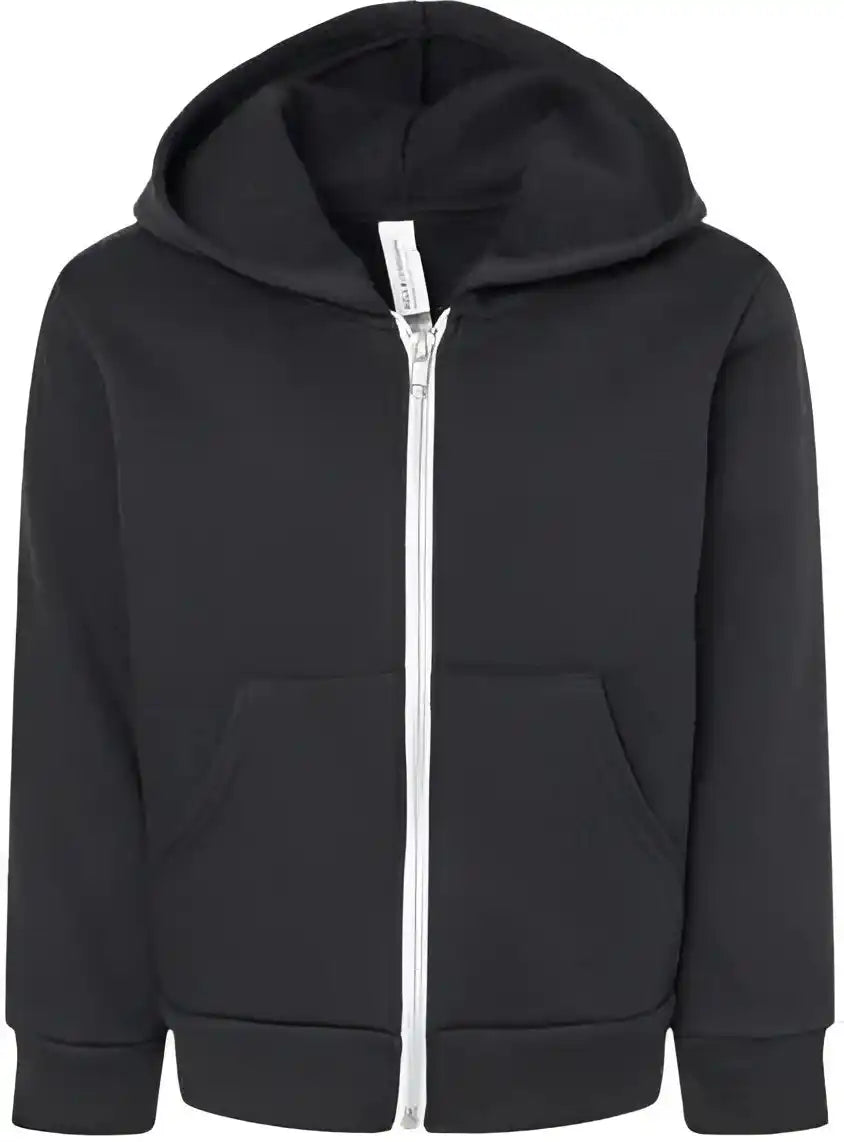 Bella + Canvas 3739t Toddler Sponge Fleece Full Zip Hoodie Black