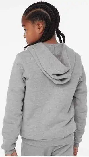 Bella + Canvas 3739y Youth Sponge Fleece Full Zip Hoodie Athletic Heather