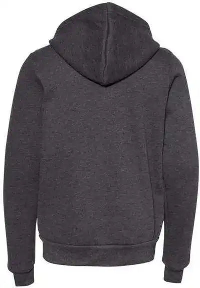 Bella + Canvas 3739y Youth Sponge Fleece Full Zip Hoodie Dark Grey Heather