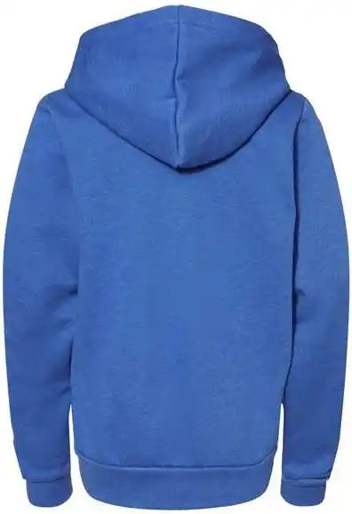Bella + Canvas 3739y Youth Sponge Fleece Full Zip Hoodie Heather True Royal