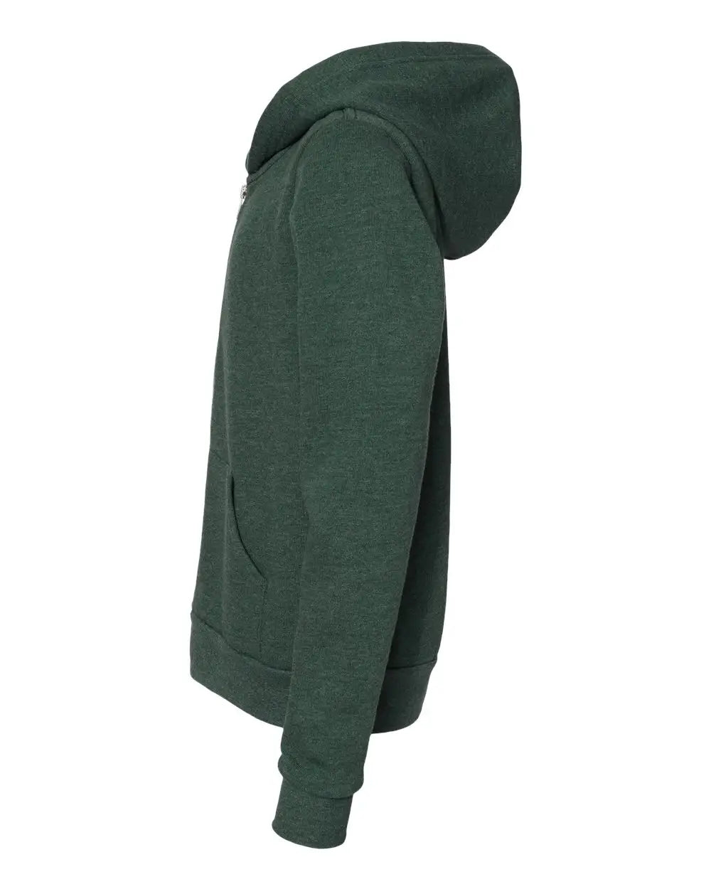 Bella + Canvas 3739y Youth Sponge Fleece Full-zip Hoodie - Heather Forest