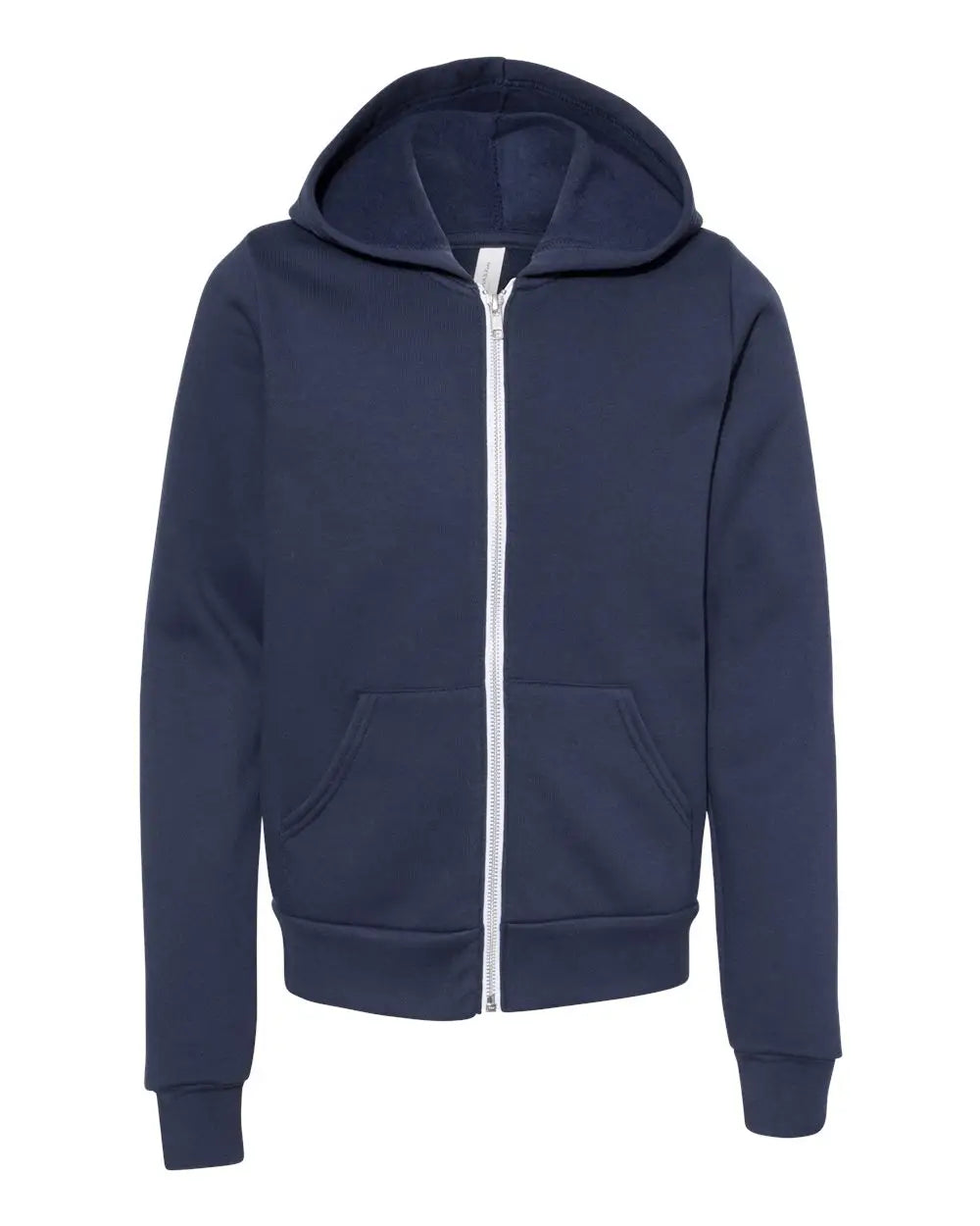 Bella + Canvas 3739y Youth Sponge Fleece Full-zip Hoodie - Navy