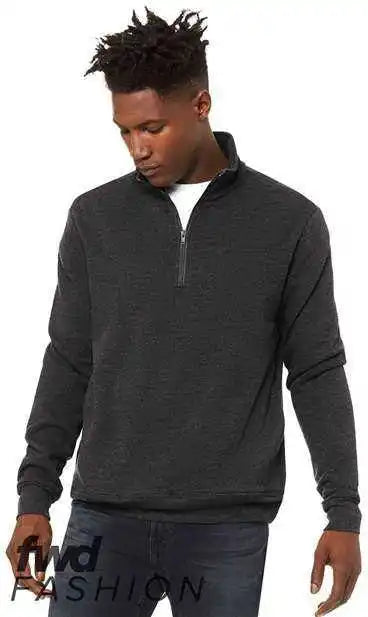 Bella + Canvas 3740 Fwd Fashion Unisex Quarter Zip Pullover Fleece - Dark Grey Heather