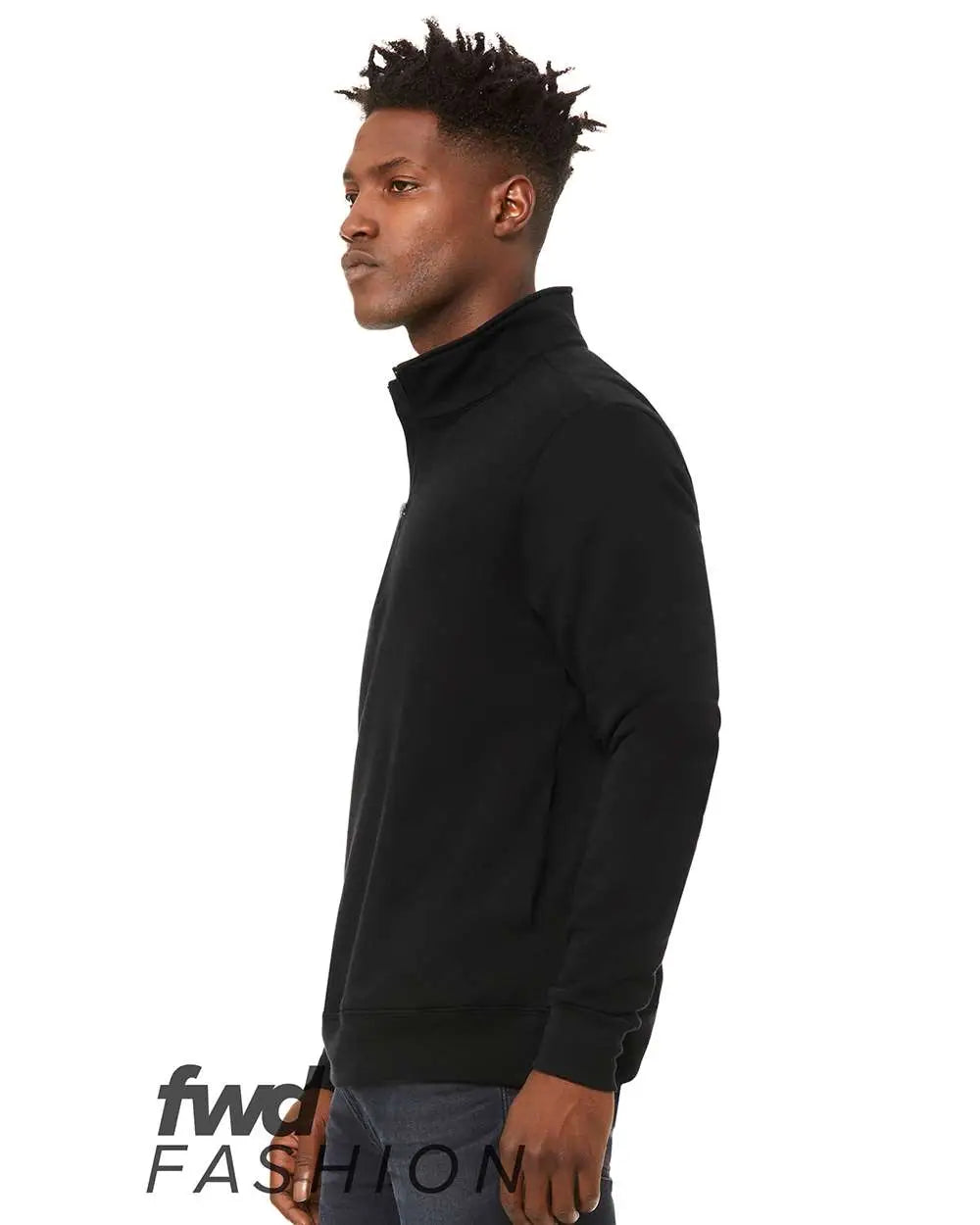 Bella + Canvas 3740c Fwd Fashion Quarter-zip Pullover Fleece - 3740 - Black