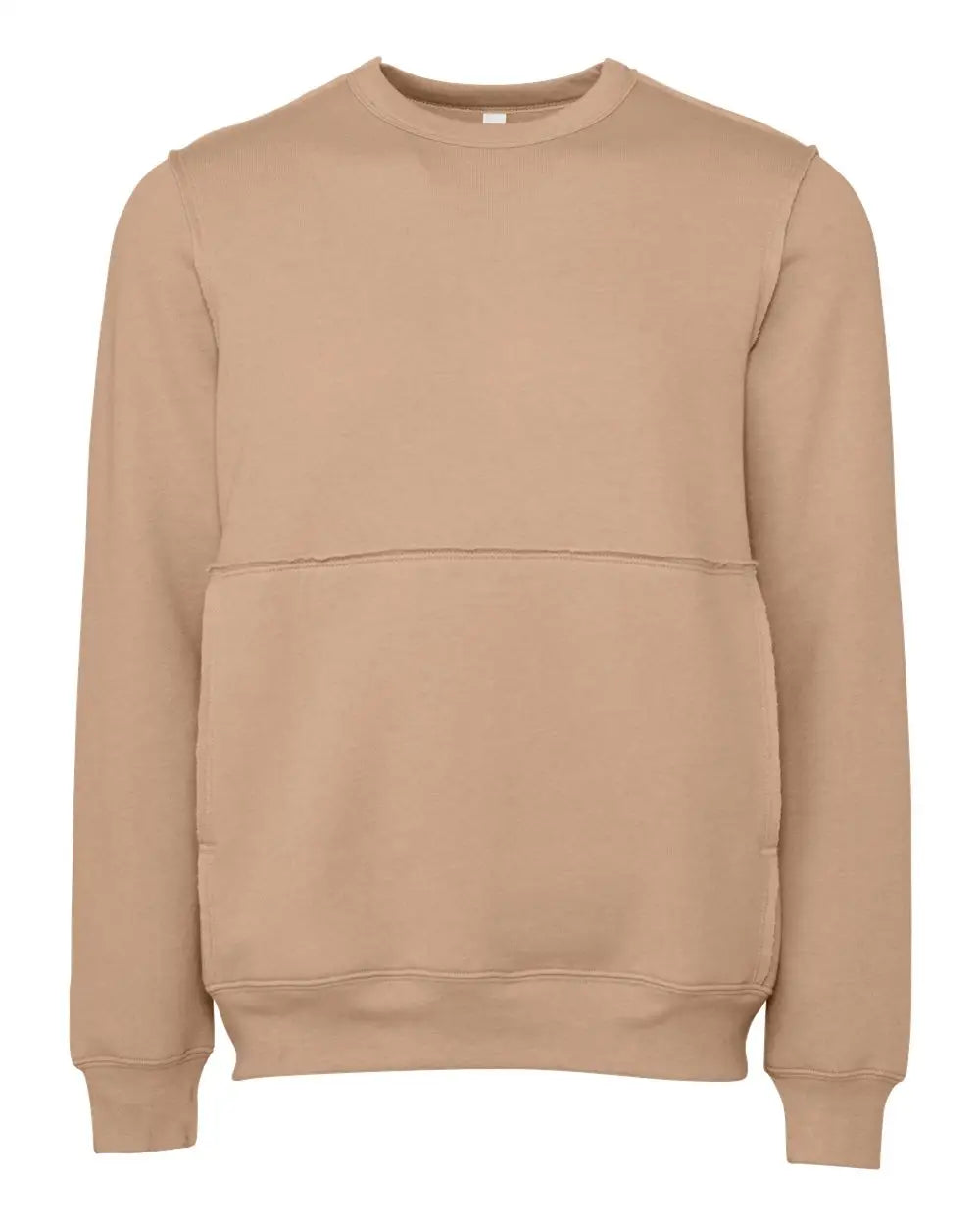 Bella + Canvas 3743 Fwd Fashion Raw Seam Crewneck Sweatshirt - Heather Oat - Adult Xs