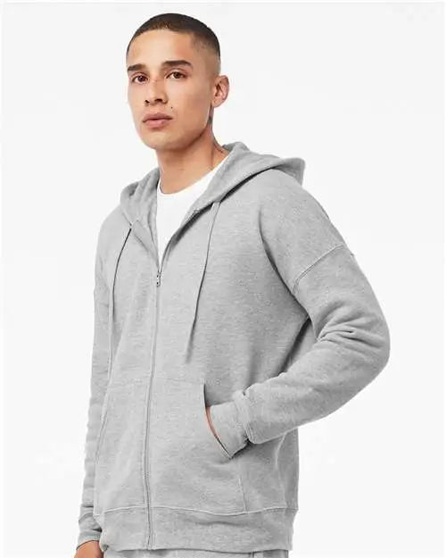 Bella + Canvas 3759 Sponge Fleece Dtm Full-zip Hoodie - Athletic Heather
