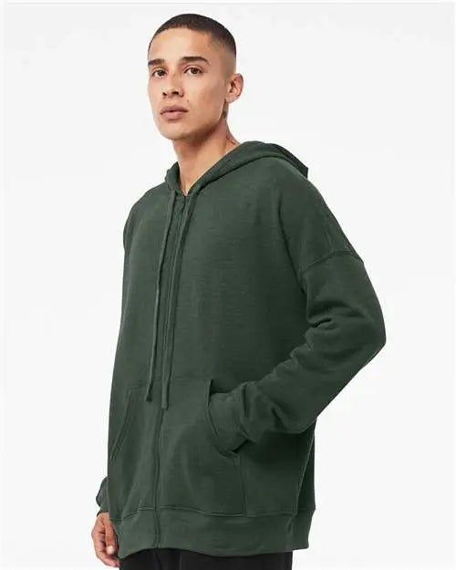 Bella + Canvas 3759 Sponge Fleece Dtm Full-zip Hoodie - Heather Forest