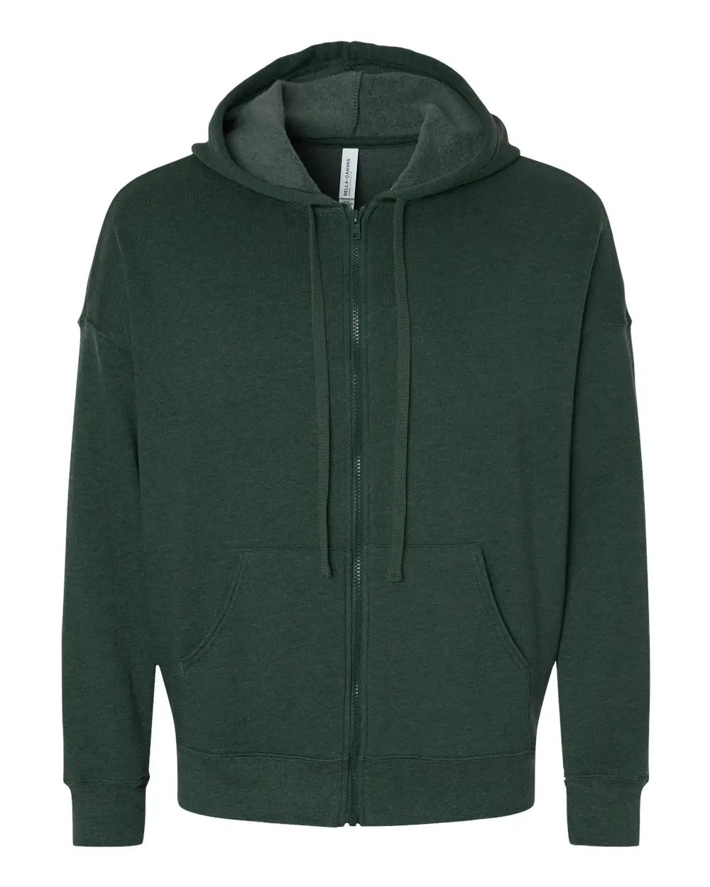 Bella + Canvas 3759 Sponge Fleece Dtm Full-zip Hoodie - Heather Forest - Xs