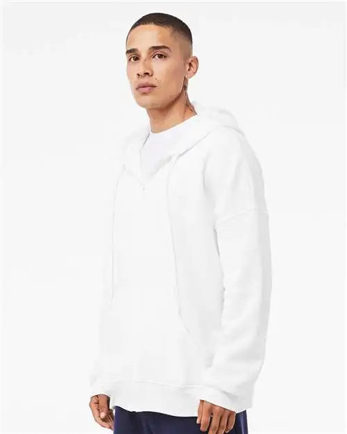 Bella + Canvas 3759 Sponge Fleece Dtm Full-zip Hoodie - White