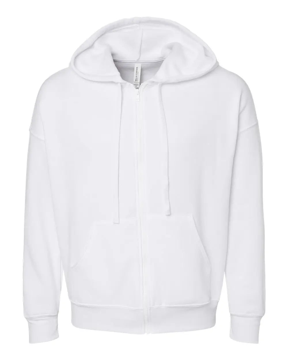 Bella + Canvas 3759 Sponge Fleece Dtm Full-zip Hoodie - White - Xs