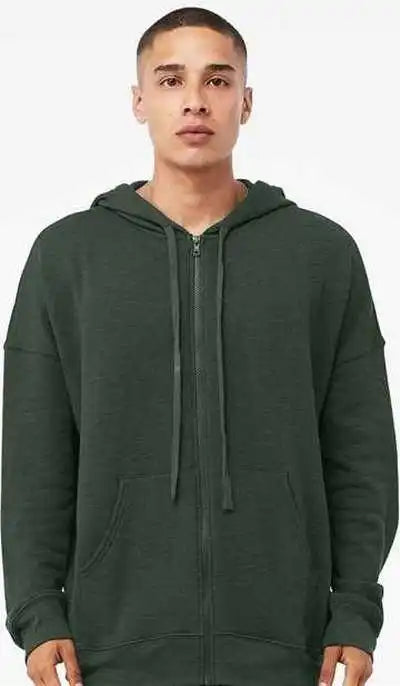 Bella + Canvas 3759 Unisex Sponge Fleece Dtm Full-zip Hoodie - Heather Forest