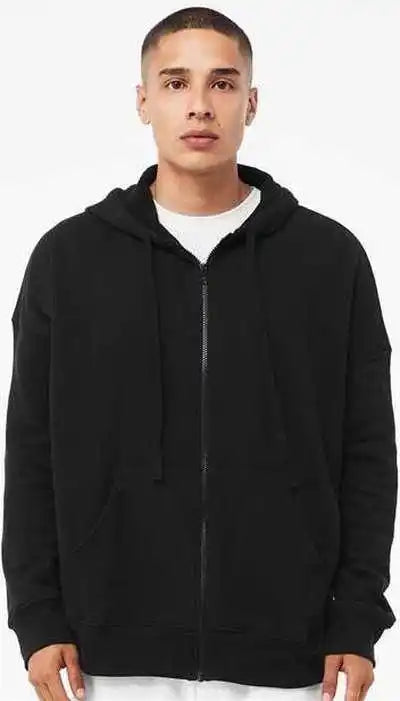 Bella + Canvas 3759 Unisex Sponge Fleece Dtm Full-zip Hoodie - Black