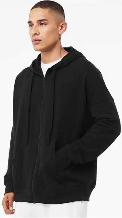 Bella + Canvas 3759 Unisex Sponge Fleece Dtm Full-zip Hoodie - Black