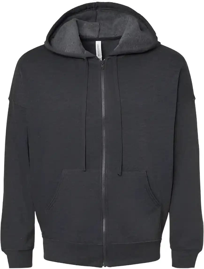 Bella + Canvas 3759 Unisex Sponge Fleece Dtm Full-zip Hoodie - Dark Gray Heather