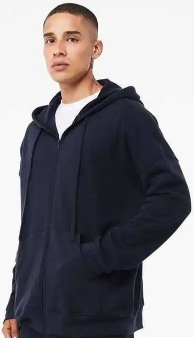 Bella + Canvas 3759 Unisex Sponge Fleece Dtm Full-zip Hoodie - Navy
