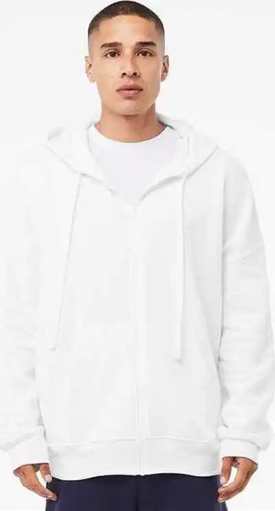 Bella + Canvas 3759 Unisex Sponge Fleece Dtm Full-zip Hoodie - White