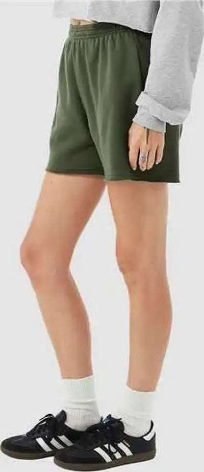 Bella + Canvas 3787 Women’s Cutoff Fleece Shorts Military Green