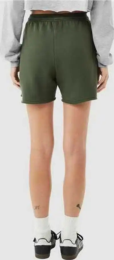 Bella + Canvas 3787 Women’s Cutoff Fleece Shorts Military Green