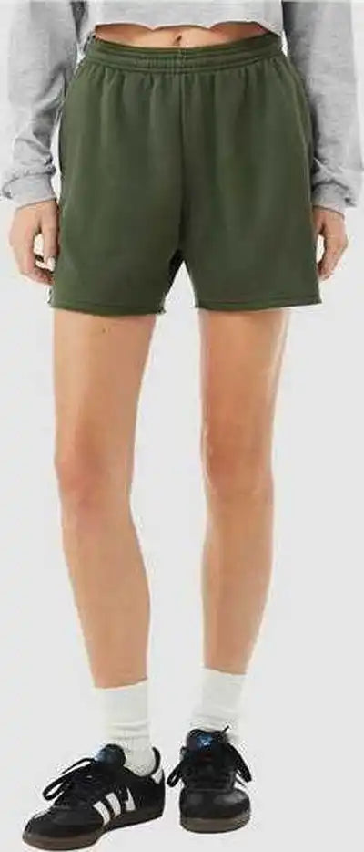 Bella + Canvas 3787 Women’s Cutoff Fleece Shorts Military Green