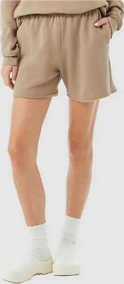 Bella + Canvas 3787 Women’s Cutoff Fleece Shorts Tan